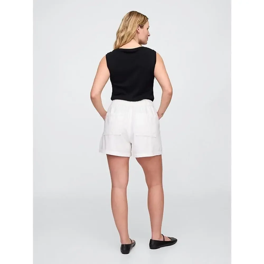 NWT Gap Denim White 4” High Rise Elastic Denim Utility Shorts- Size XL - Picture 4 of 9